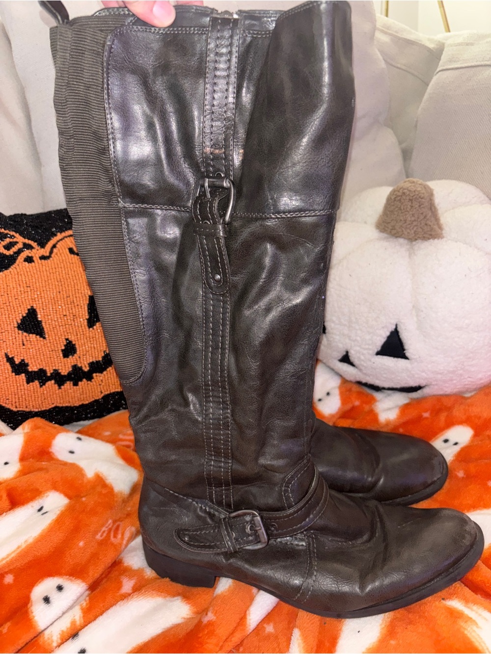 Classic Women's Tall Riding Boots in Dark Brown